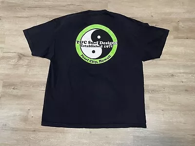 T&C Surf Designs T-shirt Hawaii Pearl City Sz 2XL Black Green Surf Yin Yang • $16.99