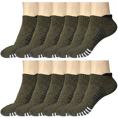 12Pair Mens Low Cut Ankle Breathable Cotton Cushion Athletic Running Sport Socks • $22.99