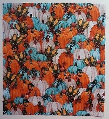Fabric Cotton Pic D -Pumpkin Corn - 1 Piece 11 3/8  L  X 10 1/2  W Quilt Sewing • $2.70