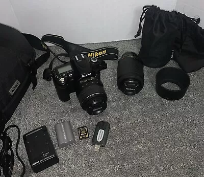 Nikon D90 Digital SLR W/ 18-55mm & 55-200mm Zoom Lens Lot LOW SHUTTER COUNT • $295