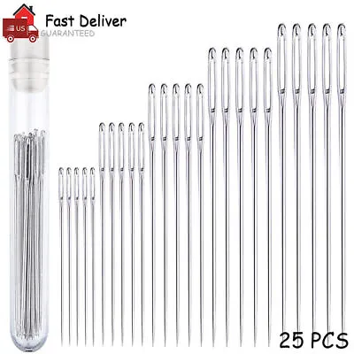 25PCS Large Eye Needles For Hand Sewing Needle Stitching Crafting Project 5 Size • $6.99