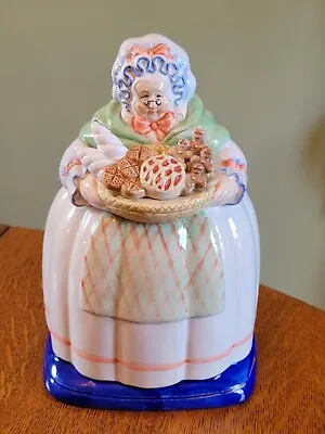 Rare Vintage Fitz & Floyd Large Old Baker Woman Holding Pastries Cookie Jar  • $95