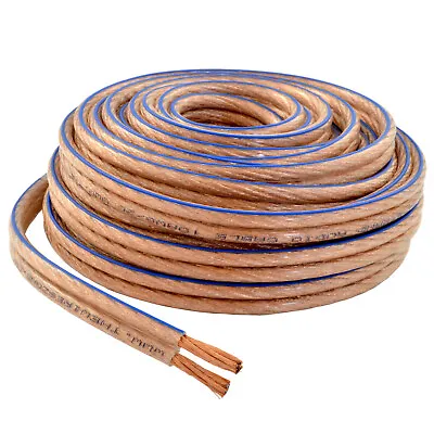 $25.80 • Buy Car Home Audio Speaker Wire Transparent Clear Cable 10AWG 100ft 10/2 Gauge
