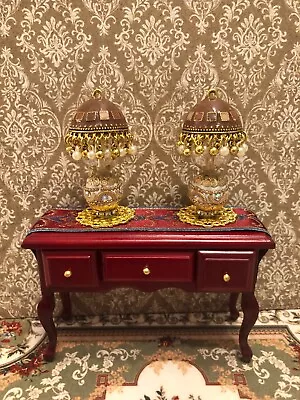   PAIR Of TWO Dollhouse Miniature Tiffany Style Lamps  1:12 Scale Non Electric • $24.95