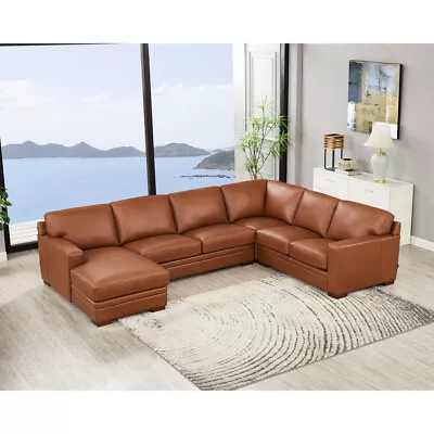 Hydeline Dillon Top Grain Leather Sectional Sofa With Left Chaise • $3599.99