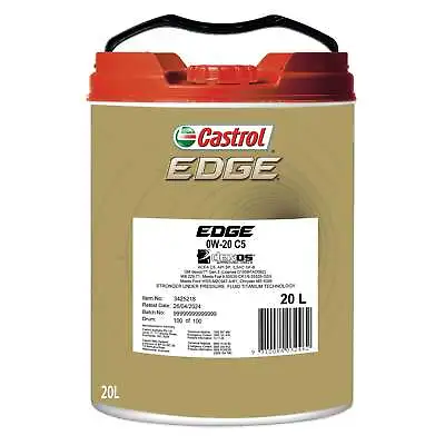Castrol EDGE 0W-20 C5 Engine Oil 20L 3425218 • $266.86