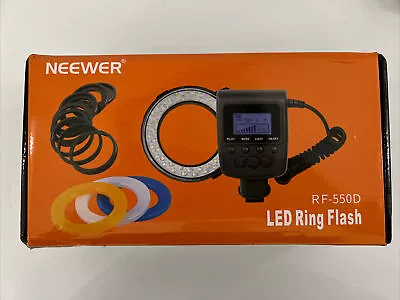 Neewer RF-550D Macro LED Ring Flash W/ LCD Display Screen Adapter Rings • $32.99