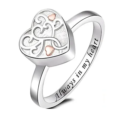 Women's Urn Cremation Ashes Ring Memorial Keepsake Funeral Jewelry Jewellery • £15.99