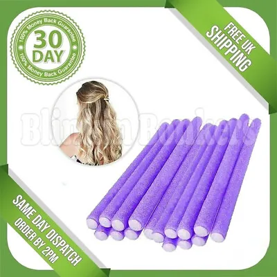 16 Sleep In Bendy Soft Foam Flexible Bed Hair Rollers Styling Twist Curlers • £3.99