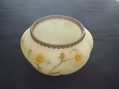 Marked Mount Washington Floral Decorated Six Lobed Bowl With Original Metal Rim • $35