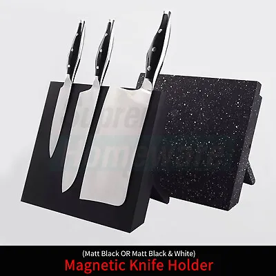 Magnetic Knife Cutlery Kitchen Tool Holder Storage Rack Block Matt Black / White • $24.61