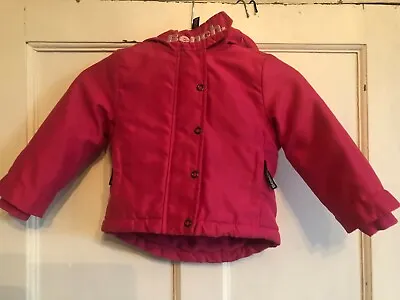 Baby Girls Pink Hooded Coat From Bench Age 12-18 Months • £1.99