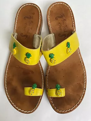 MISS TRISH OF CAPRI  Yellow PINEAPPLE Sandals Size 9 39 Retail Price $400 • $59