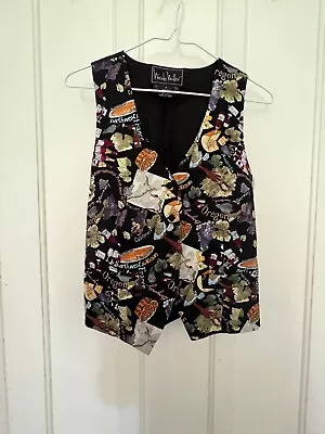 Vintage Nicole Miller Printed Silk Limited Quantity Wine Theme Vest Size M • $40