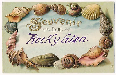 Vintage Shell Border Postcard From Rocky Glen Park Moosic Pennsylvania C.1910 • $9.99