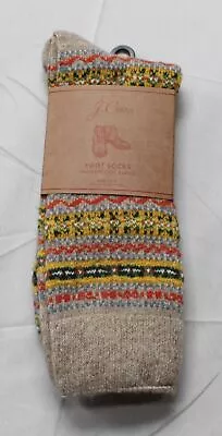 J Crew Unisex Lambswool Fair Isle Blend Boot Socks TS8 Multi One Size NWT • $19.99