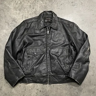 VTG 60s Ralph Edward’s Leather Jacket G-1 Style Fits Large • $69.99