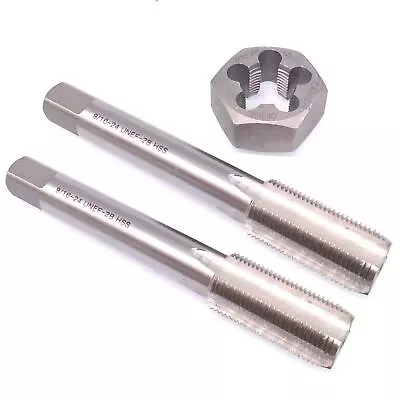 HSS 9/16-24 Taper & Plug Tap & 9/16-24 Hexagon Die Thread Right Hand Set • $27.63