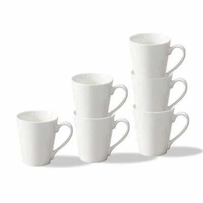 £14.99 • Buy White Latte Cappuccino Coffee Tea Mugs Cups Porcelain Crockery 285ml (10oz) X6
