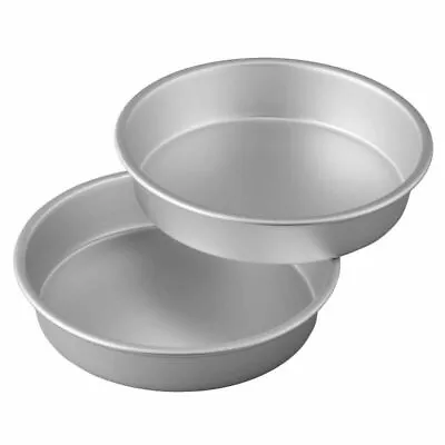 Round Cake Tins X2 Victoria Sandwich Cake Layered Cake Solid Base 8in X1.3 Inch • £8.95