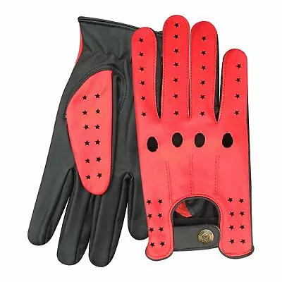 PSS Men's Full Finger Racing Cow Soft Retro Leather Slim Fit Driving Gloves 507 • £24.99