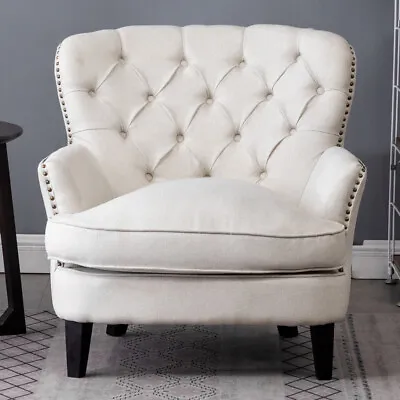 Chesterfield Armchair Wing Back Queen Anne Deep Button Cuddle Chair Sofa Seat • £229.95