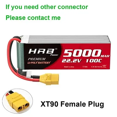 £78.50 • Buy HRB 6S 5000mAh 22.2V 100C XT90 LiPo Battery For RC Helicopter Drone Boat Truck