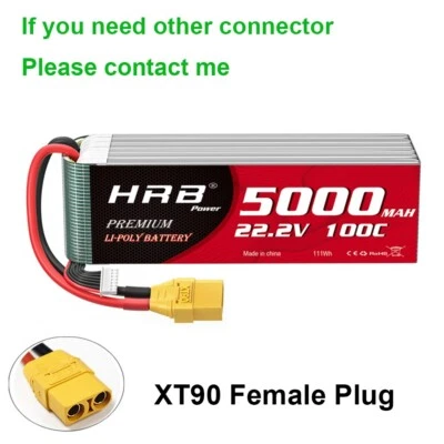 £78.50 • Buy HRB 6S 5000mAh 22.2V 100C XT90 LiPo Battery For RC Helicopter Drone Boat Truck