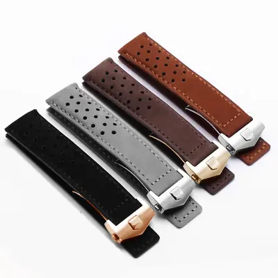 Aftermarket TAG HEUER  Suede Leather Strap Watch Band Carrera + Clasp • £14.99