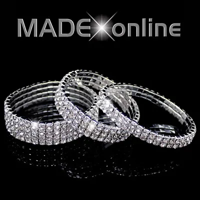 £3.99 • Buy Stretchy Bracelet Silver Plated Diamante / Diamonte  Elasticated Sparkle Bling