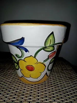 $18.50 • Buy Vintage Ceramic Garden Pot House Plant Pot 6.5  Hand Painted  