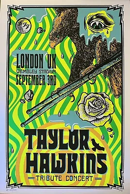 $399.99 • Buy Foo Fighters Taylor Hawkins Very Rare Ap Autograph Concert Poster #109/125