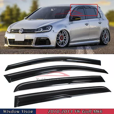 For 2010-2014 VW Golf R GTI MK6 Hatchback Mugen Style Window Visors Rain Guards • $28.99