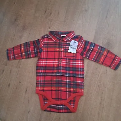£3.99 • Buy Next Tartan Baby Boys Bodysuit Long Sleeves Shirt Top 12-18 Months New Tags