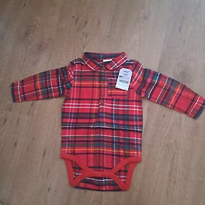 £3.99 • Buy Next Tartan Baby Boys Bodysuit Long Sleeves Shirt Top 12-18 Months New Tags