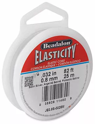 Elastic Beading Cord .8mm 25 Meters. 82ft Clear Beadalon Stretch Cord Elasticity • $11.50