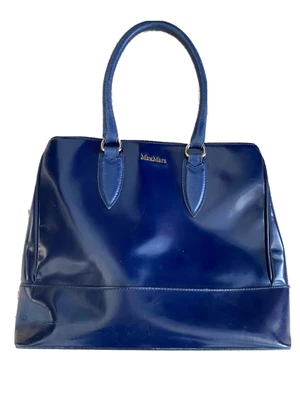 £46 • Buy Max Mara Tote Bag In Blue Patent Leather