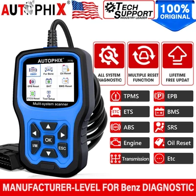 $129.99 • Buy AUTOPHIX 7770 For Mercedes Benz All System Car OBD2 Scanner Diagnostic ABS SRS
