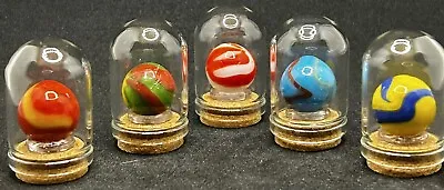 ⭐️NEW!⭐️LOT OF 5 Glass Marble Displays Holders Protectors Cloche Bell Jar • $12.99