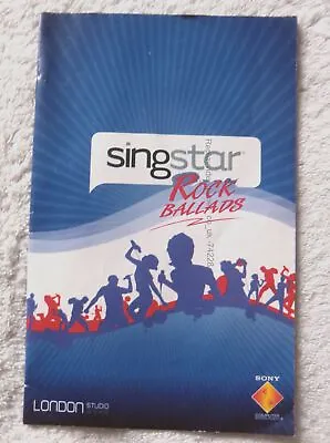 £3.99 • Buy 74228 Instruction Booklet - Singstar Rock Ballads - Sony PS2 Playstation 2 (2007