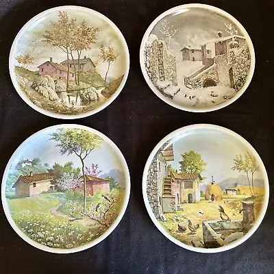 VA Vista Alegre Portugal Set Of 4 Unique Dinner Plates Country Scenes • $197