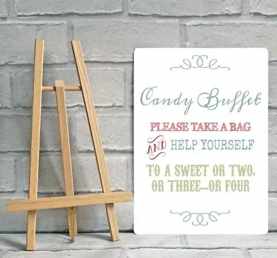 £13 • Buy A4 Candy Buffet Sweet Table Metal Sign For Wedding Party With Easel -  MULTI