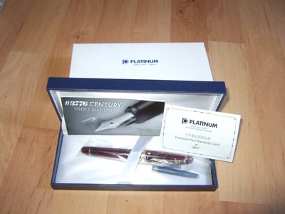 £118 • Buy Platinum #3776 Century Fountain Pen Bourgogne Red With Gold Trim. SF Nib