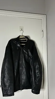 Wilsons Leather Mens L Black Jacket With Zip Thinsulate Lining Center Full Zip • $79