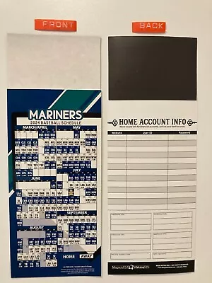 Mlb Seattle Mariners 2024 Magnet Schedule (9  X 3 1/2 ) Teams Dates & Time- New • $4.50