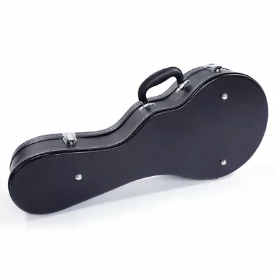 F-Style Microgroove Pattern Leather Wood Mandolin Case Black .. NEW • $57.30