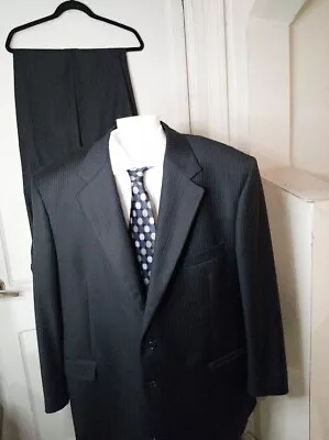Zanieri Lanificio F.Lli Cerruti Bespoke Men's Black Pinstripe Suit 50L 44W Italy • $125