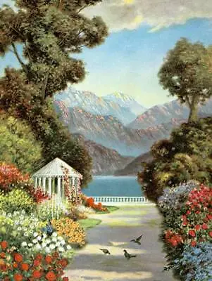 A Garden Path To Lake Gazebo Mountain View  By R A Fox • $15.95