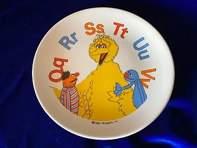Vintage 1981 Sesame Street Muppets Big Bird Grover Q R S T U Ironstone Plate • $11.07