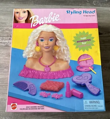 Vintage 2000 Blonde Barbie Doll Styling Head By Mattel  (new In Box) • $39.99